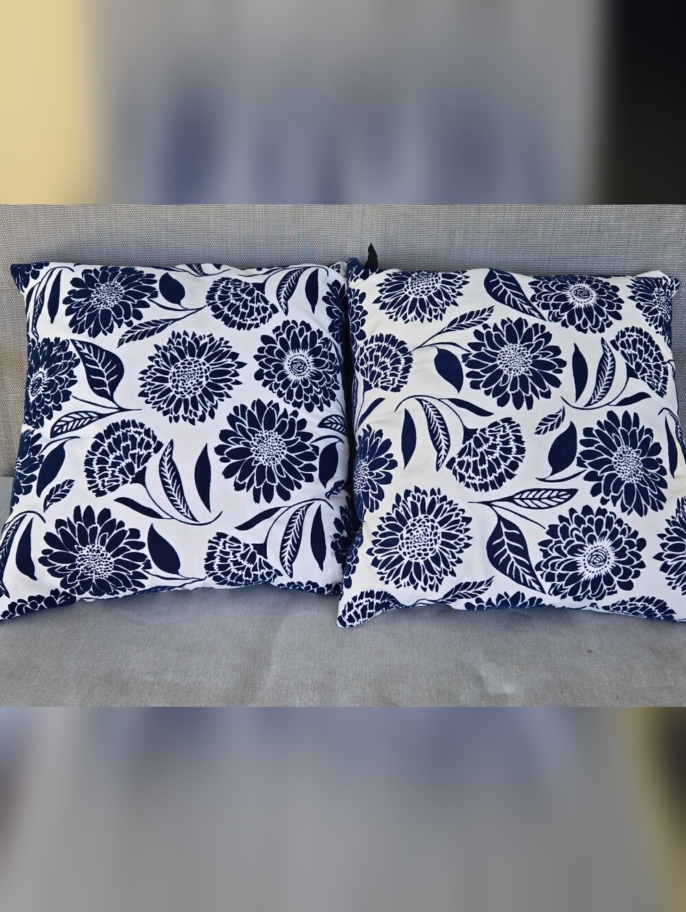Newport Navy and White Floral Pillow Covers
